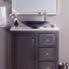 Clear Slate Grey Round Shallow Glass Vessel Bath Sink TIS-316G