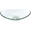 Clear Oval Tempered Slipper Glass Vessel Bath Sink TIS-324C