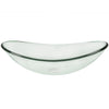 Clear Oval Tempered Slipper Glass Vessel Bath Sink TIS-324C