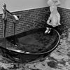 Clear Slate Grey Oval Slipper Tempered Glass Vessel Sink TIS-324G