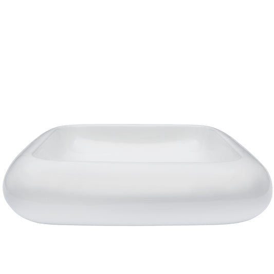square white vessel sink