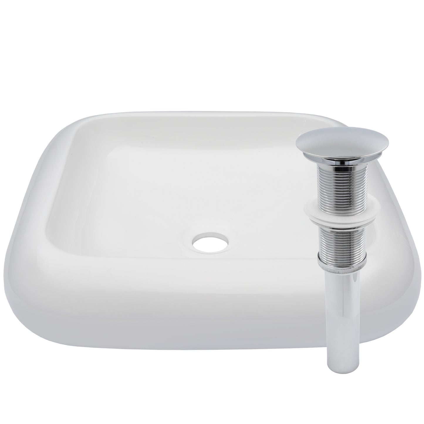 Traditional white porcelain vessel bathroom sink by Novatto with a sleek, rounded design and smooth glossy finish.