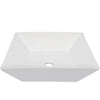 Square white ceramic Vessel Bathroom Sink NO OVERFLOW