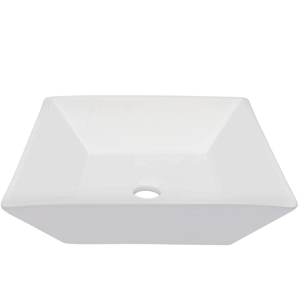 Square white ceramic Vessel Bathroom Sink NO OVERFLOW