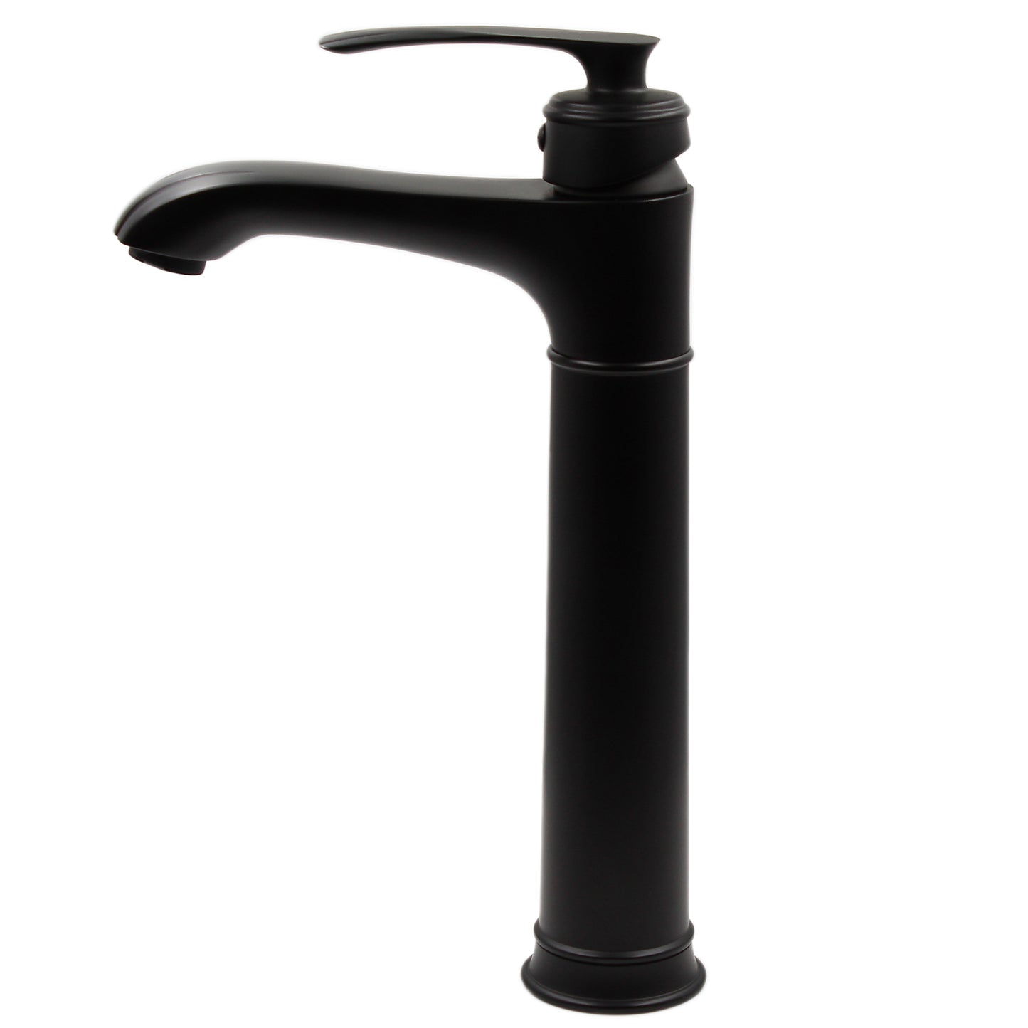 Side view of Novatto Ransom Modern Single Hole Vessel Bathroom Faucet from GF-163 series in polished finish.