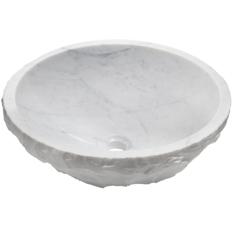 Carrara White Marble Vessel Sink