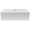 Rectangle bright white glossy porcelain vessel sink w/overflow