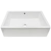 Rectangle bright white glossy porcelain vessel sink w/overflow