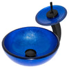 Mini 12" Blue Foiled Glass Vessel Sink Combo Series NSFC-S132-1217003