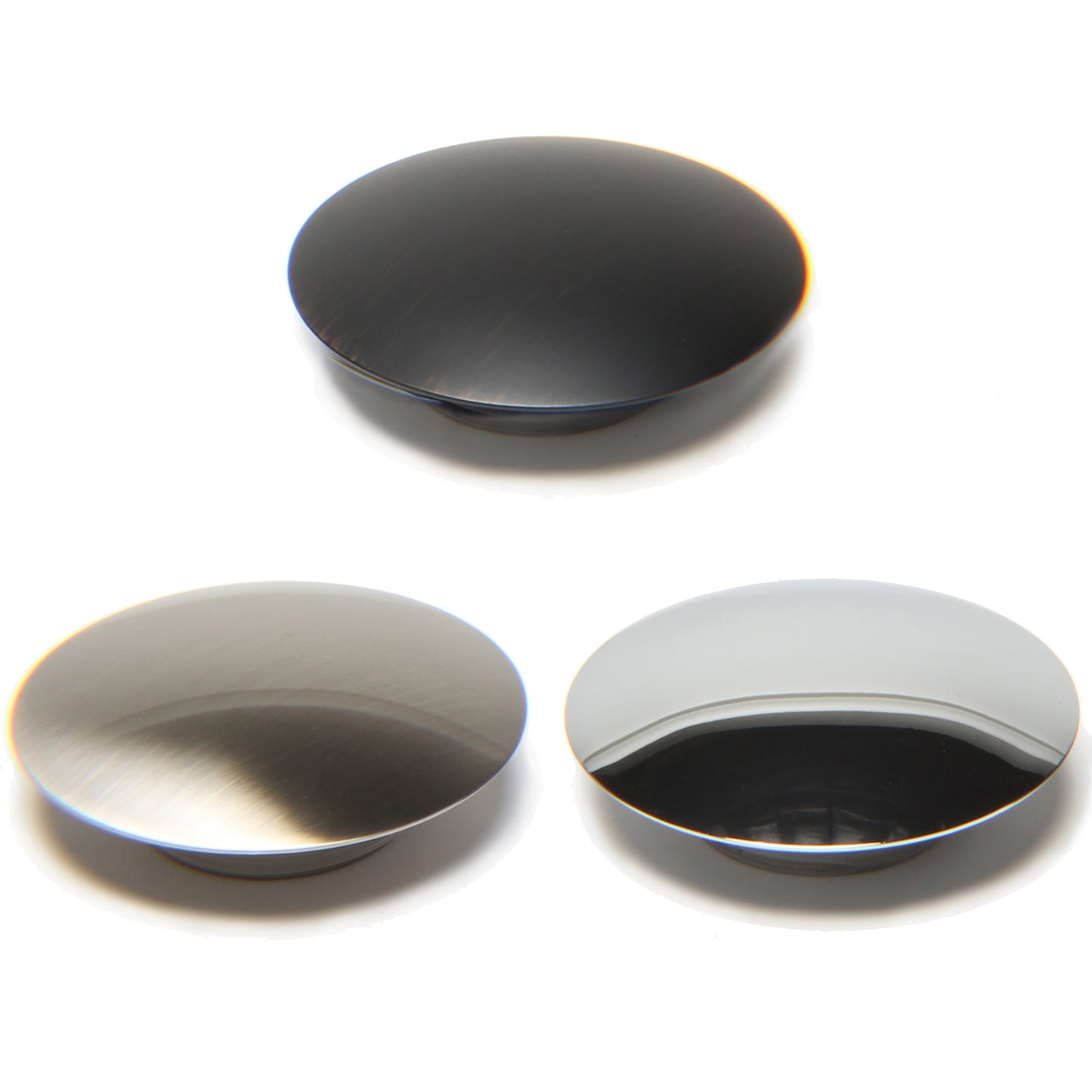 Novatto PUDH series pop-up drain head replacement parts, including chrome, brushed nickel, and oil-rubbed bronze finishes.