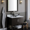 Clear Grey Scalloped Tempered Glass Vessel Sink TIS-317G