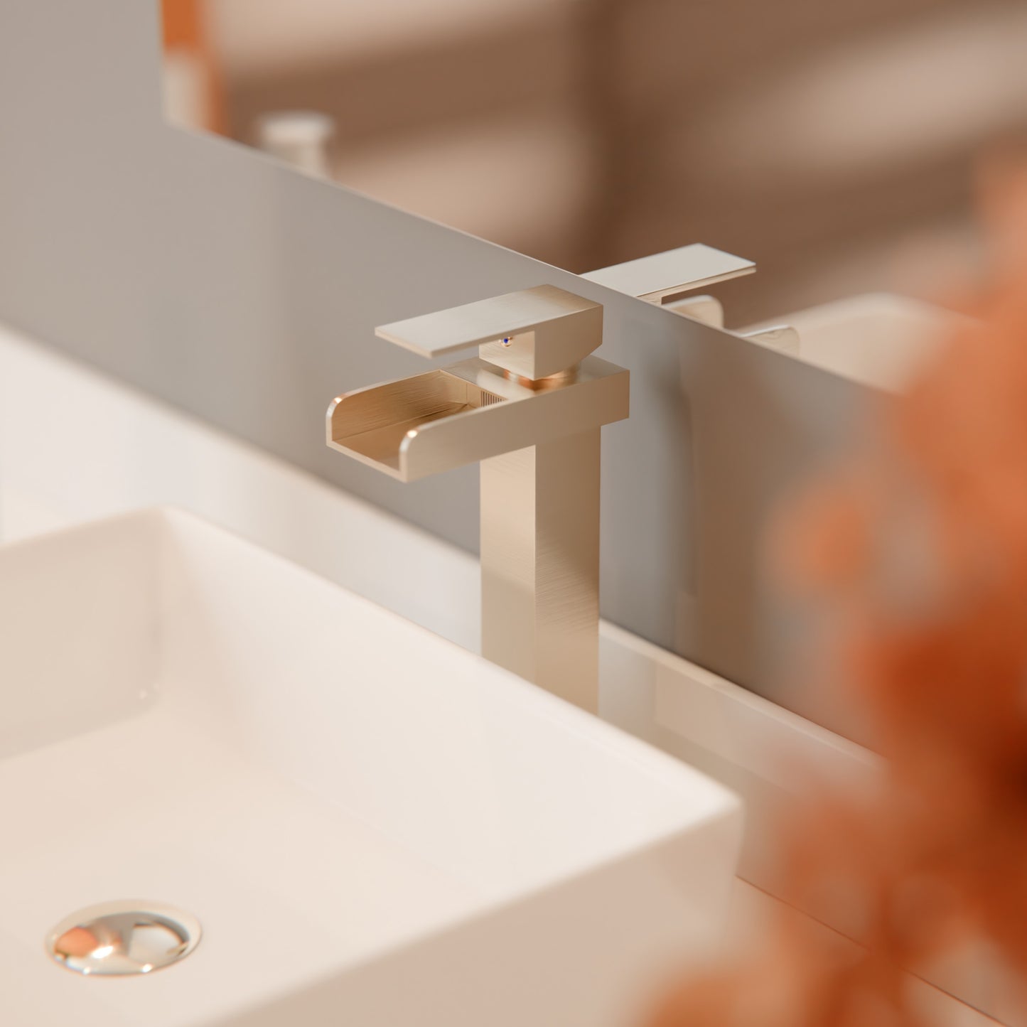 Crave Modern Waterfall Single Hole Vessel Bath Faucet, GF-135 Series