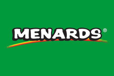 Menards logo on a green background