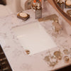Rectangular Undermount White Porcelain Sink with Overflow, NP-U193902