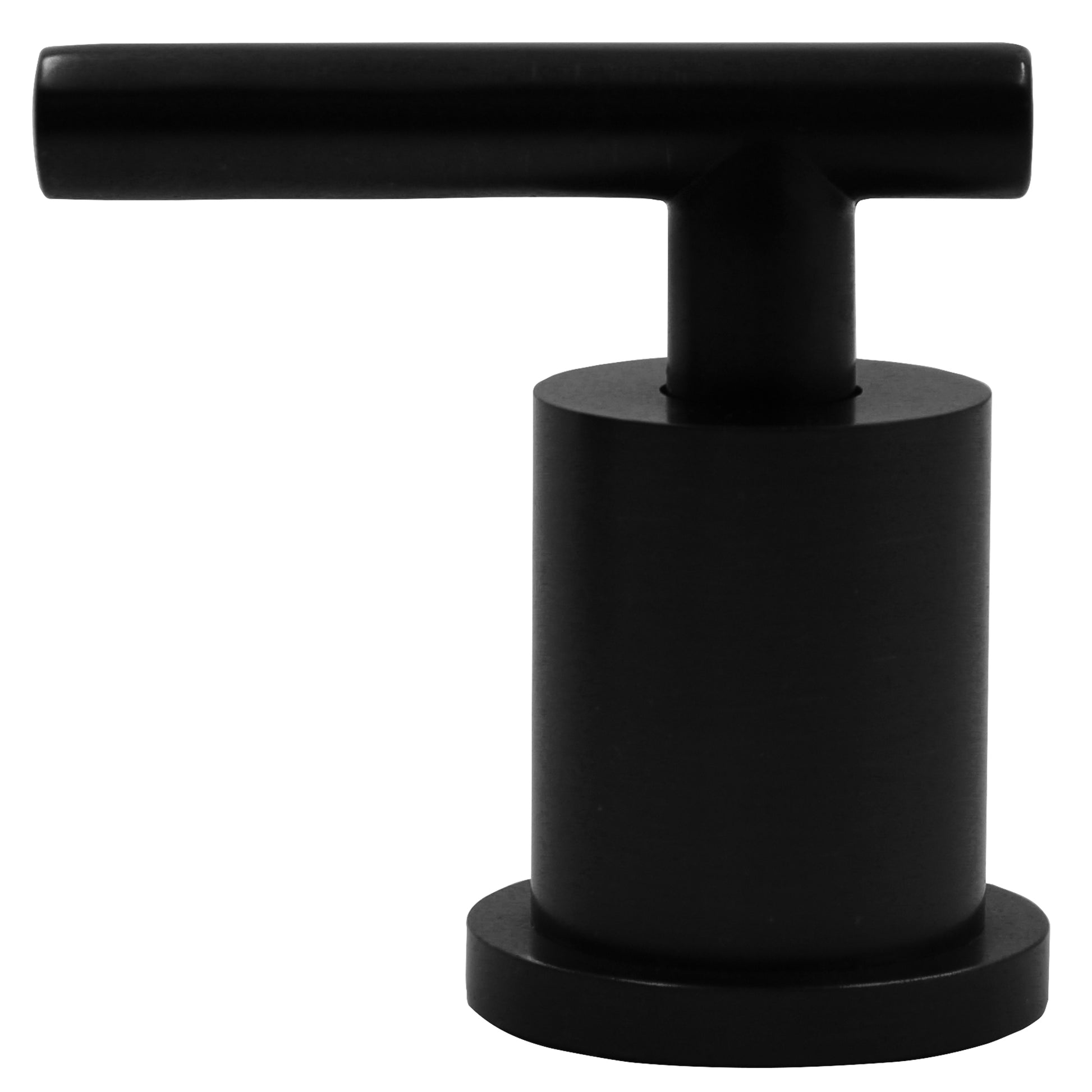 Side view of Novatto 112-HNDL Series single lever handle, a plumbing parts component with a sleek metal finish.