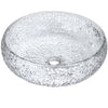 Diamante Diamond Crystal Clear Glass Extra Thick Vessel Bath Sink NCG-2410