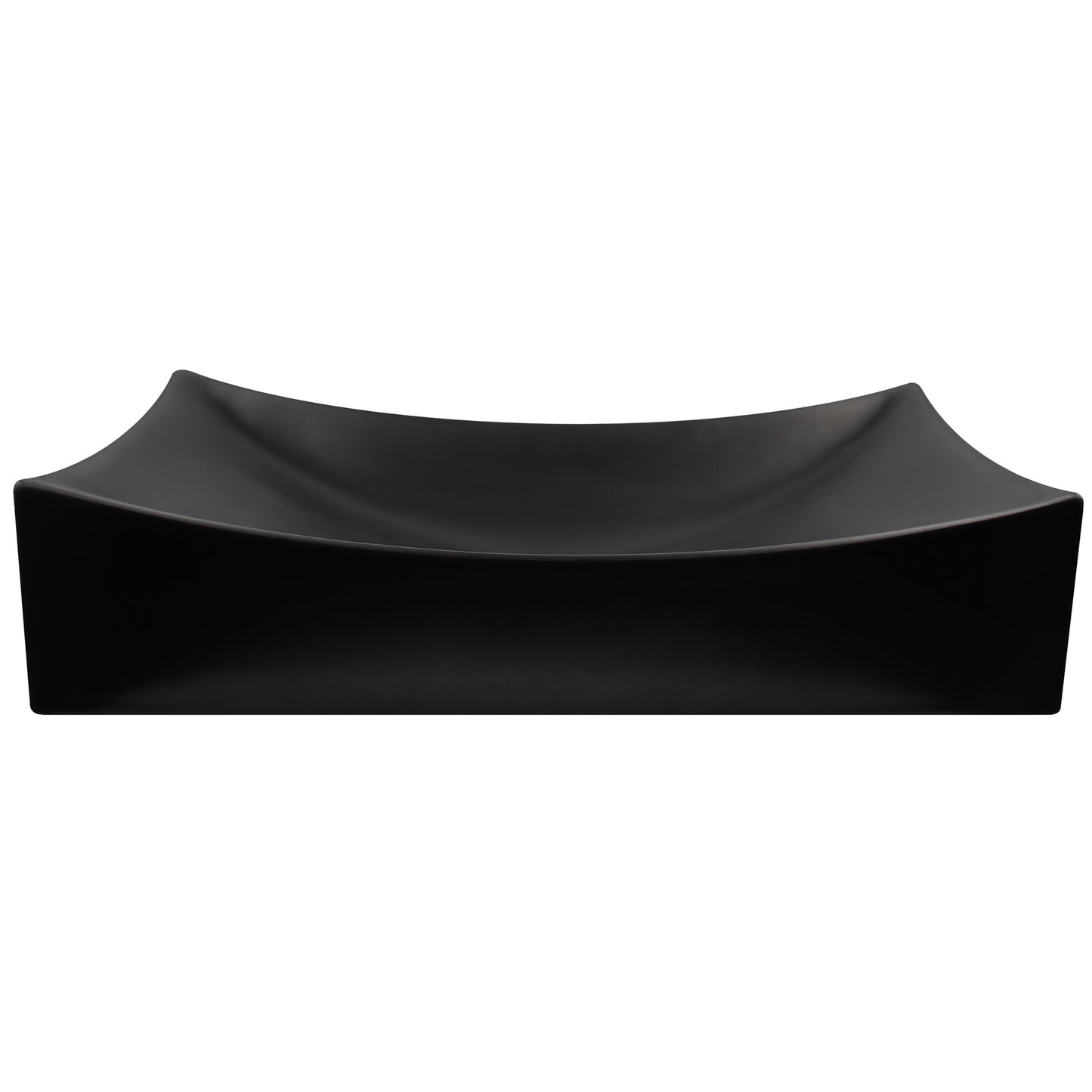 Matte Black Rectangular Porcelain Vessel Bathroom Sink, NP-01141MB