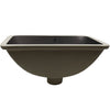 Rectangular Undermount Black Porcelain Sink with Overflow, NP-U193902FB