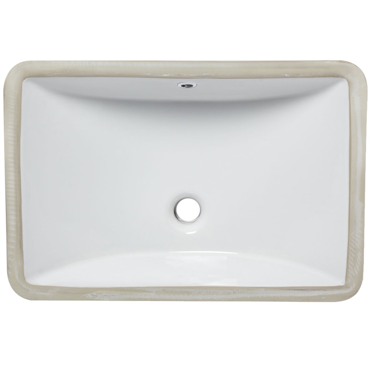 Rectangular Undermount White Porcelain Sink with Overflow, NP-U193902