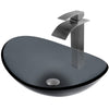 Clear Slate Grey Glass Vessel Bath Sink Combo Series NSFC-324G136