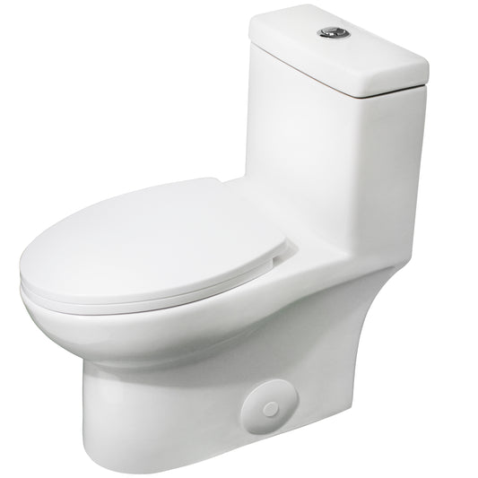 Dual Flush Elongated One Piece Toilet, Seat Included - NT-22137