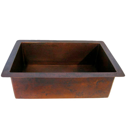 Open Single Bowl Undermount Copper Kitchen Sink, TCK-002AN