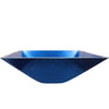 Blue Foiled Square Tempered Glass Vessel Bath Sink TIG-S132-287