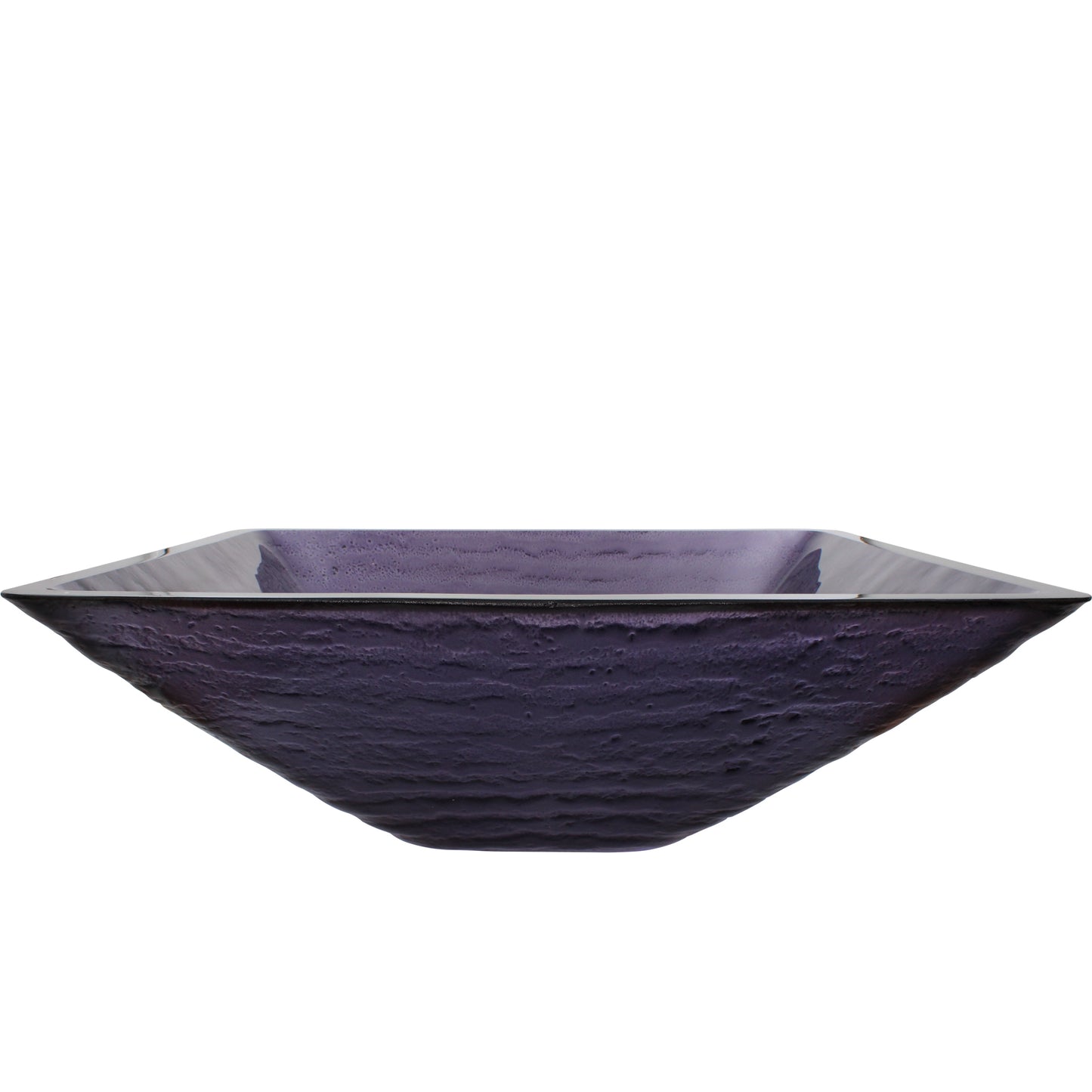 Purple Square Frosted Glass Vessel Bathroom Sink, TIS-286P