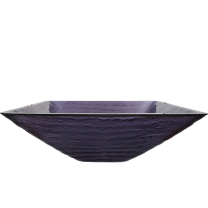 Purple Square Frosted Glass Vessel Bathroom Sink, TIS-286P