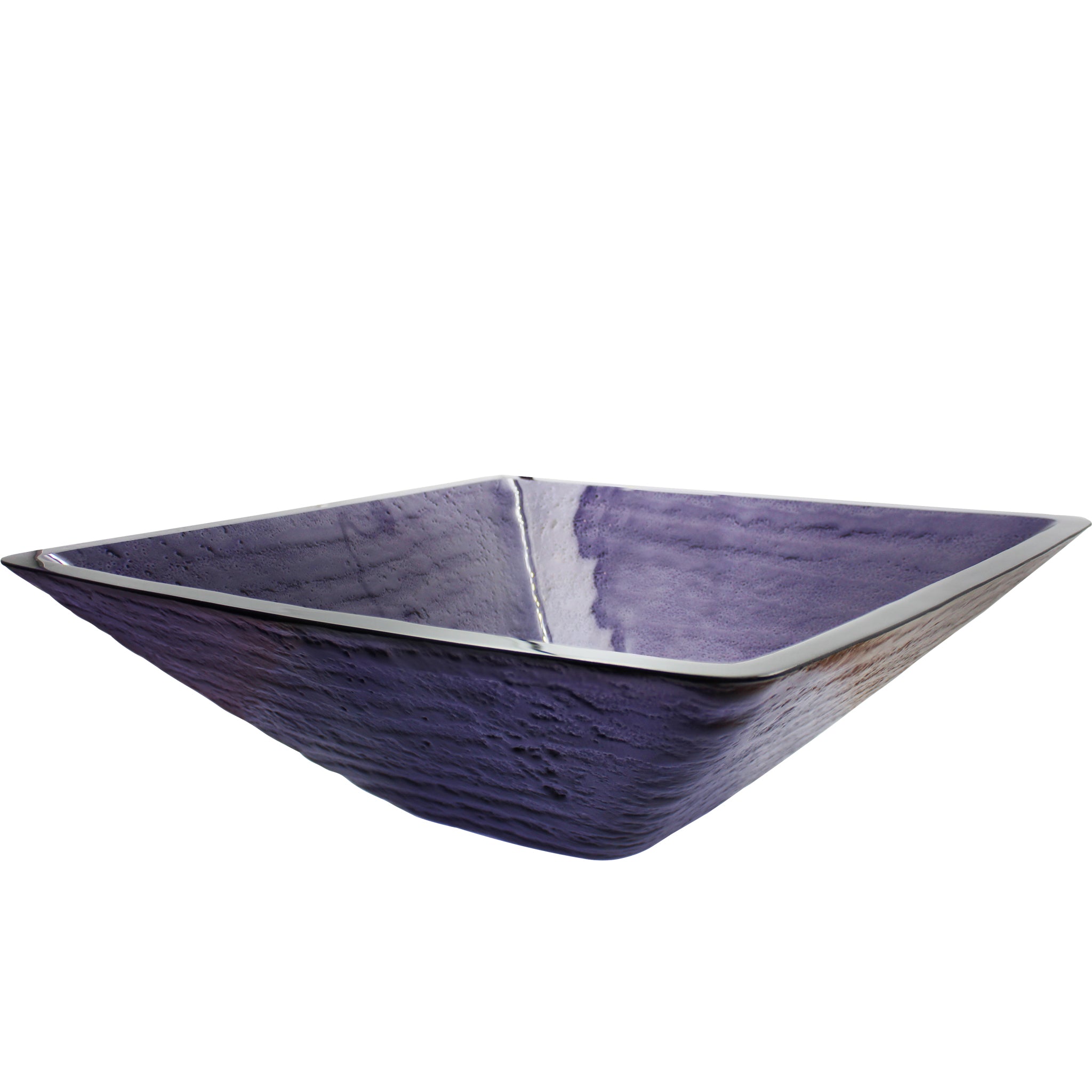 Purple Square Frosted Glass Vessel Bathroom Sink, TIS-286P | Novatto