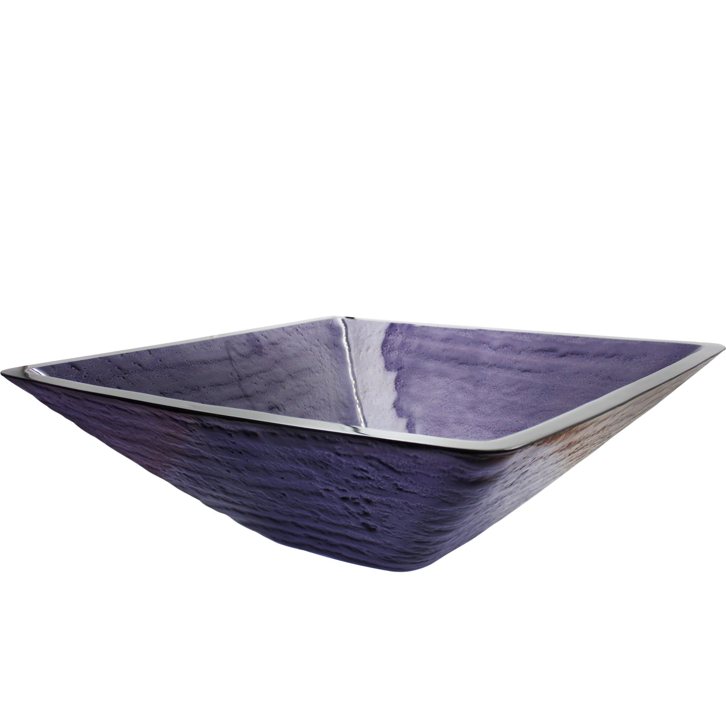Purple Square Frosted Glass Vessel Bathroom Sink, TIS-286P