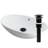 Contemporary White Porcelain Vessel Sink with Overflow, TP-V07W