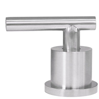 Wall mount lever handle for dual faucet from Novatto W04-HNDL series, side view showing chrome finish and ergonomic design.