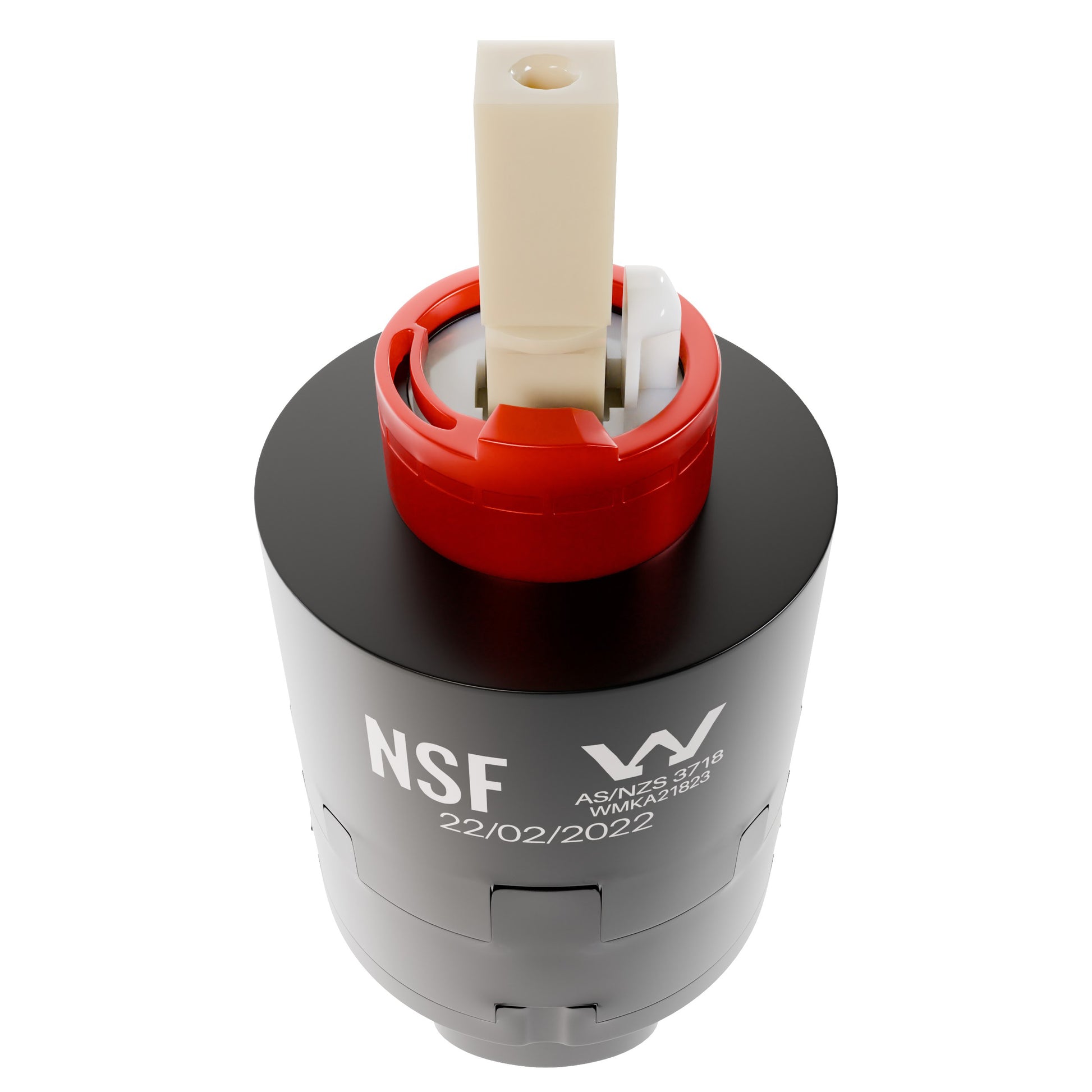 Novatto Shower Faucet Cartridge 18023-CAR, replacement part for bathroom shower valve, with visible ceramic disc inside.
