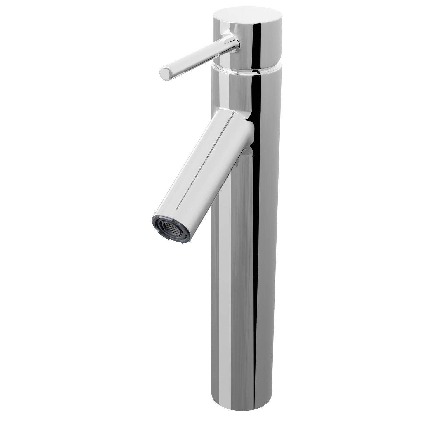 A contemporary single hole vessel bath faucet with a sleek silver finish, part of the Dalyss collection.