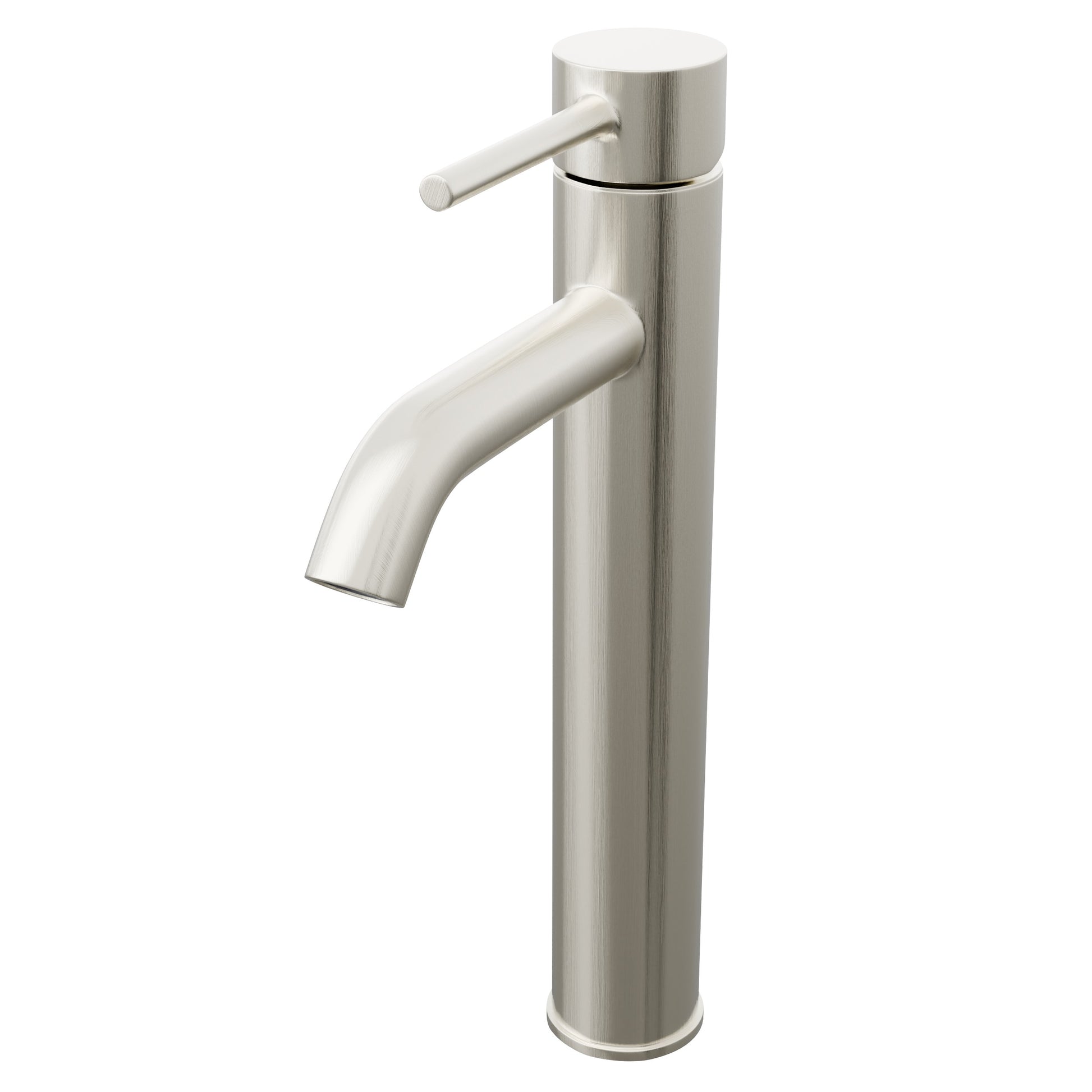 Novatto Myers contemporary single hole vessel bath faucet from the BM-114 series, shown in a three-quarter view.