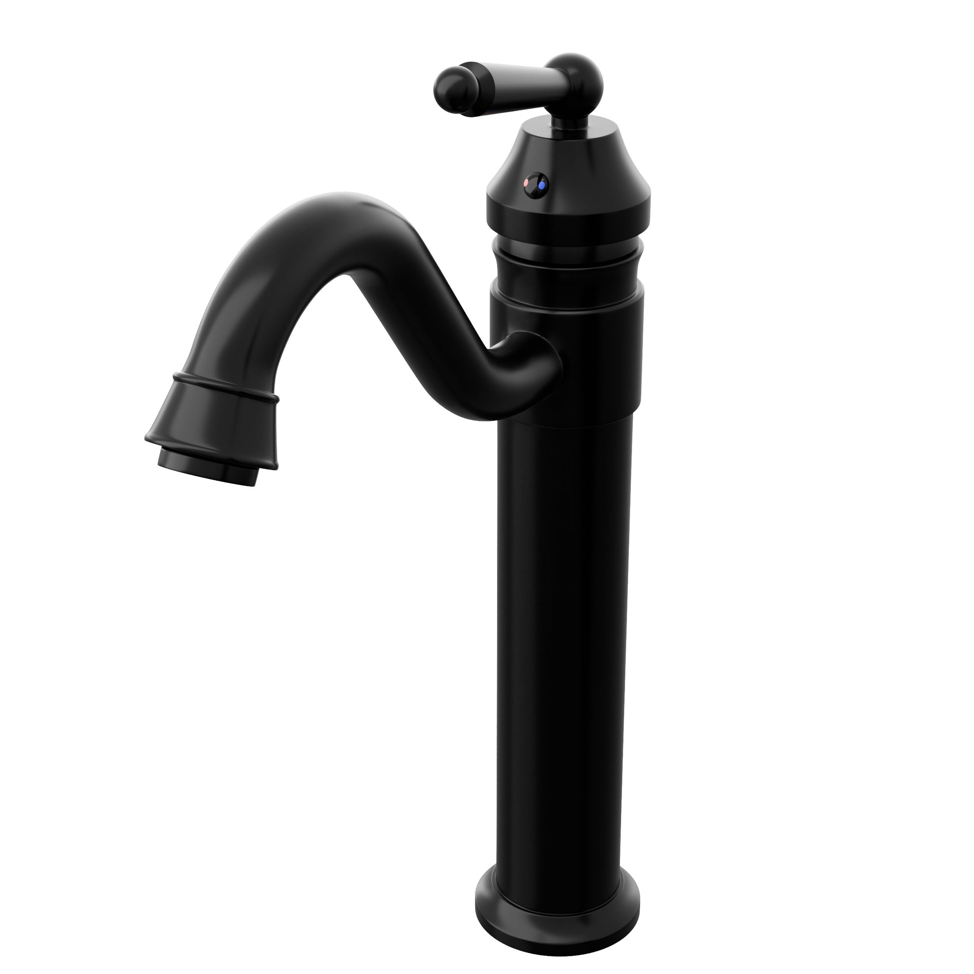 Traditional Novatto Century BM-359 single hole vessel bathroom faucet shown from a three-quarter view in chrome finish.