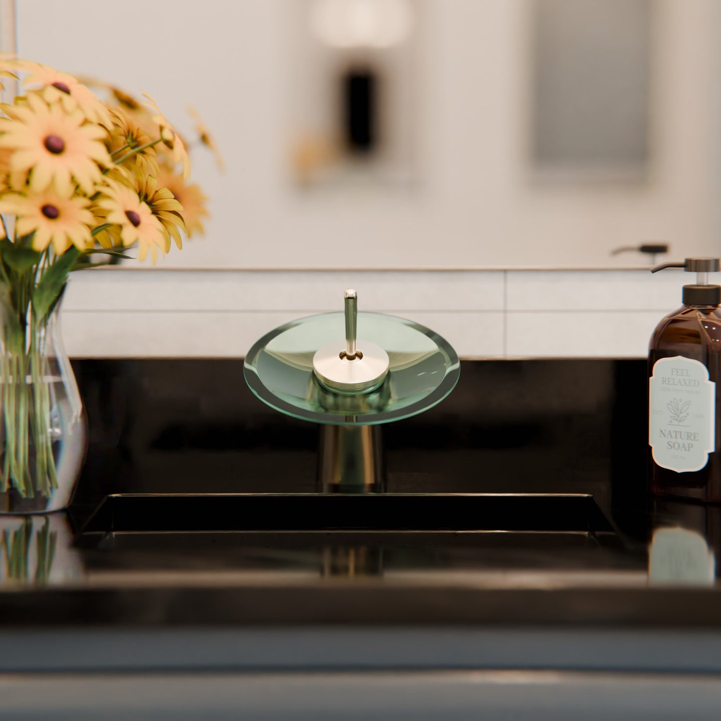 Rectangular Undermount Black Porcelain Sink with Overflow, NP-U193902FB