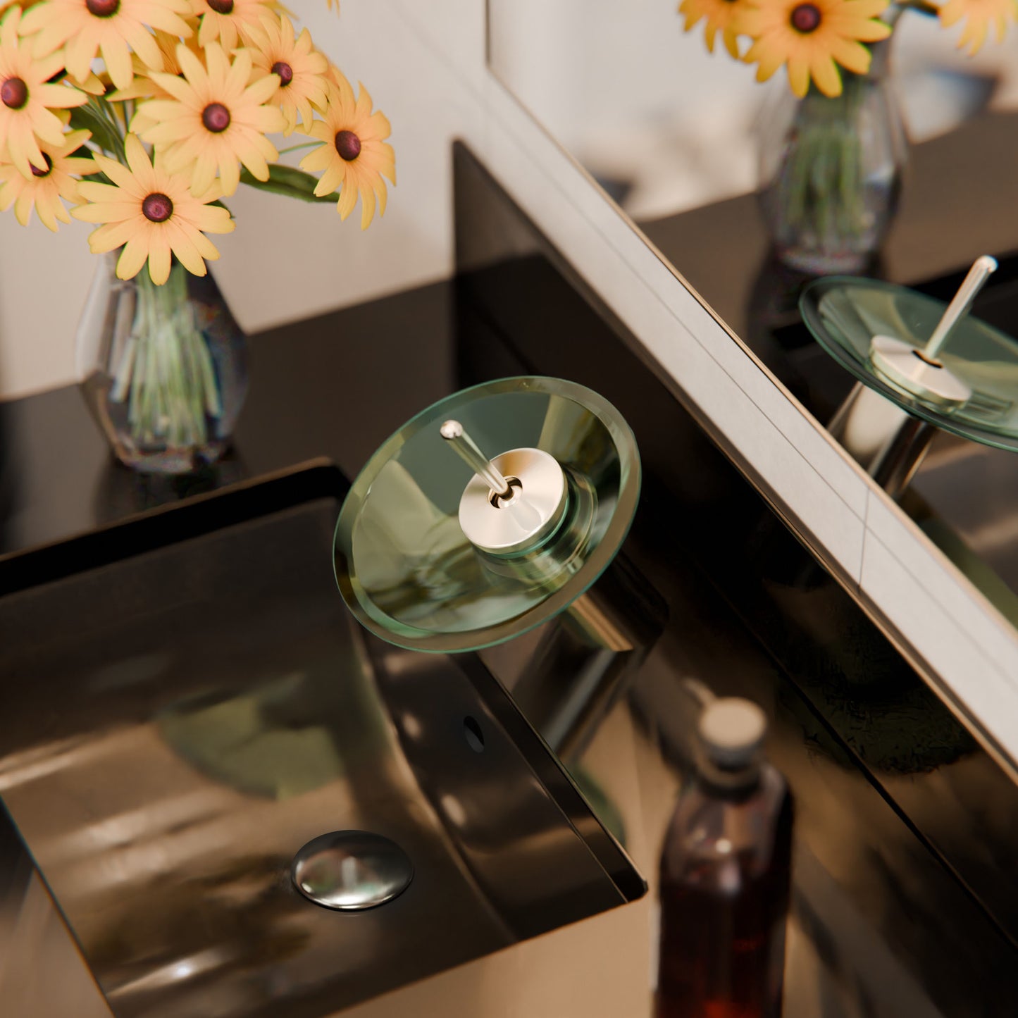 Rectangular Undermount Black Porcelain Sink with Overflow, NP-U193902FB