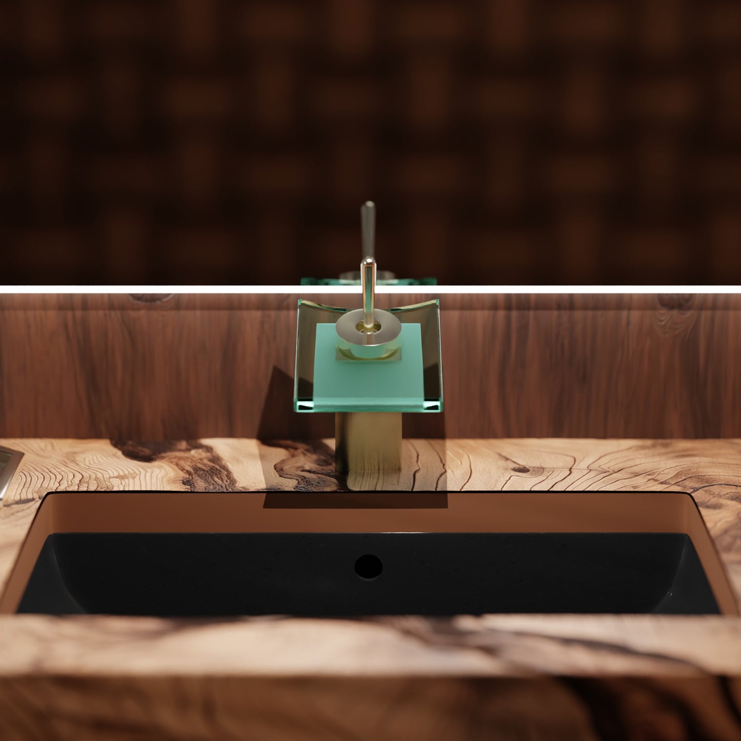 Rectangular Undermount Black Porcelain Sink with Overflow, NP-U193902FB