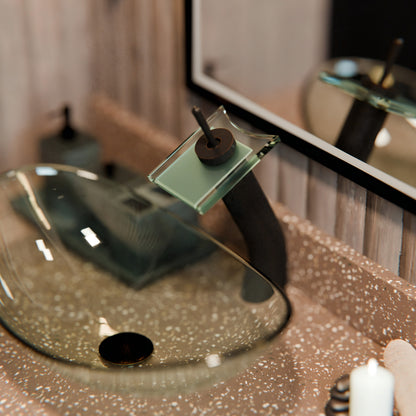 Squared Modern Waterfall Single Hole Vessel Bathroom Faucet, GF-011 Series