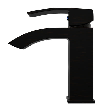 Modern single handle waterfall lavatory faucet from Novatto GF-123S series, featuring sleek design and polished finish.