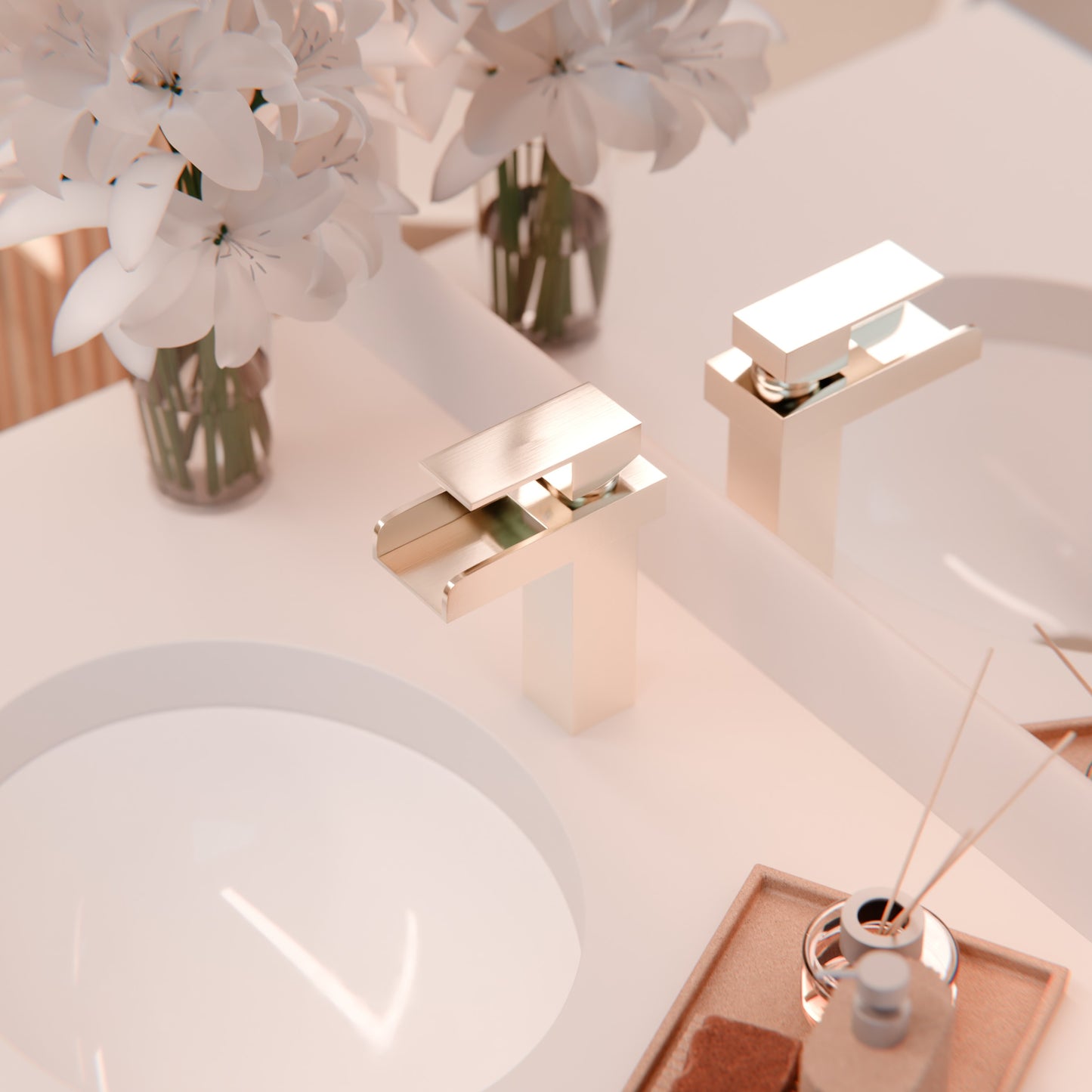 Modern Single Handle Waterfall Lavatory Faucet, GF-135S Series