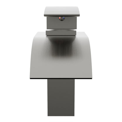 Modern Novatto Remi single handle waterfall bath faucet with sleek design, front view showing polished chrome finish and spout details.