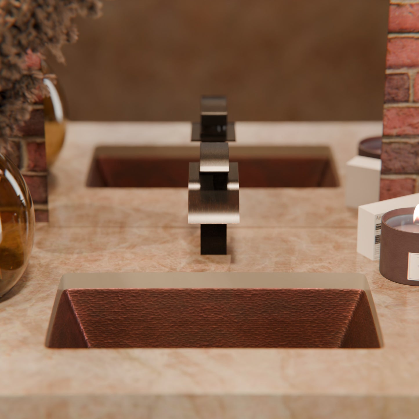 Modern Novatto Remi single handle waterfall bath faucet in oil-rubbed bronze with sleek design and smooth water flow.