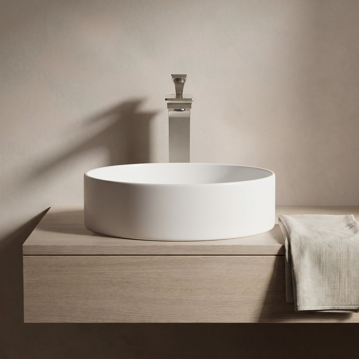Modern Novatto Starks GF-368BN single hole vessel bath faucet with sleek chrome finish and contemporary design.