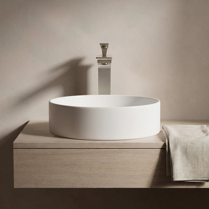 Modern Novatto Starks GF-368BN single hole vessel bath faucet with sleek chrome finish and contemporary design.