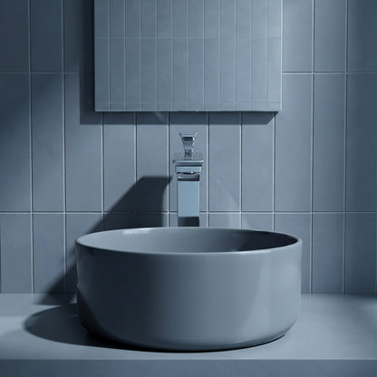 Novatto Starks GF-368 series modern single-hole vessel bath faucet with sleek chrome finish, designed for contemporary bathrooms.