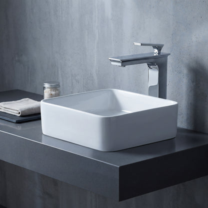 Modern Novatto Starks single-hole vessel bath faucet from GF-368 series with sleek chrome finish, designed for contemporary bathroom sinks.