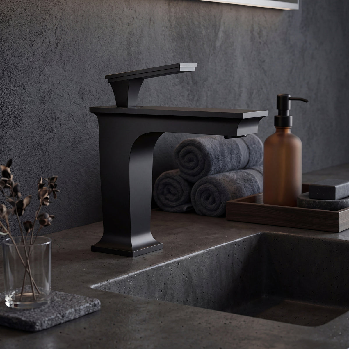 Novatto GF-368S Series traditional single handle bathroom faucet with chrome finish, mounted on a white bathroom sink.